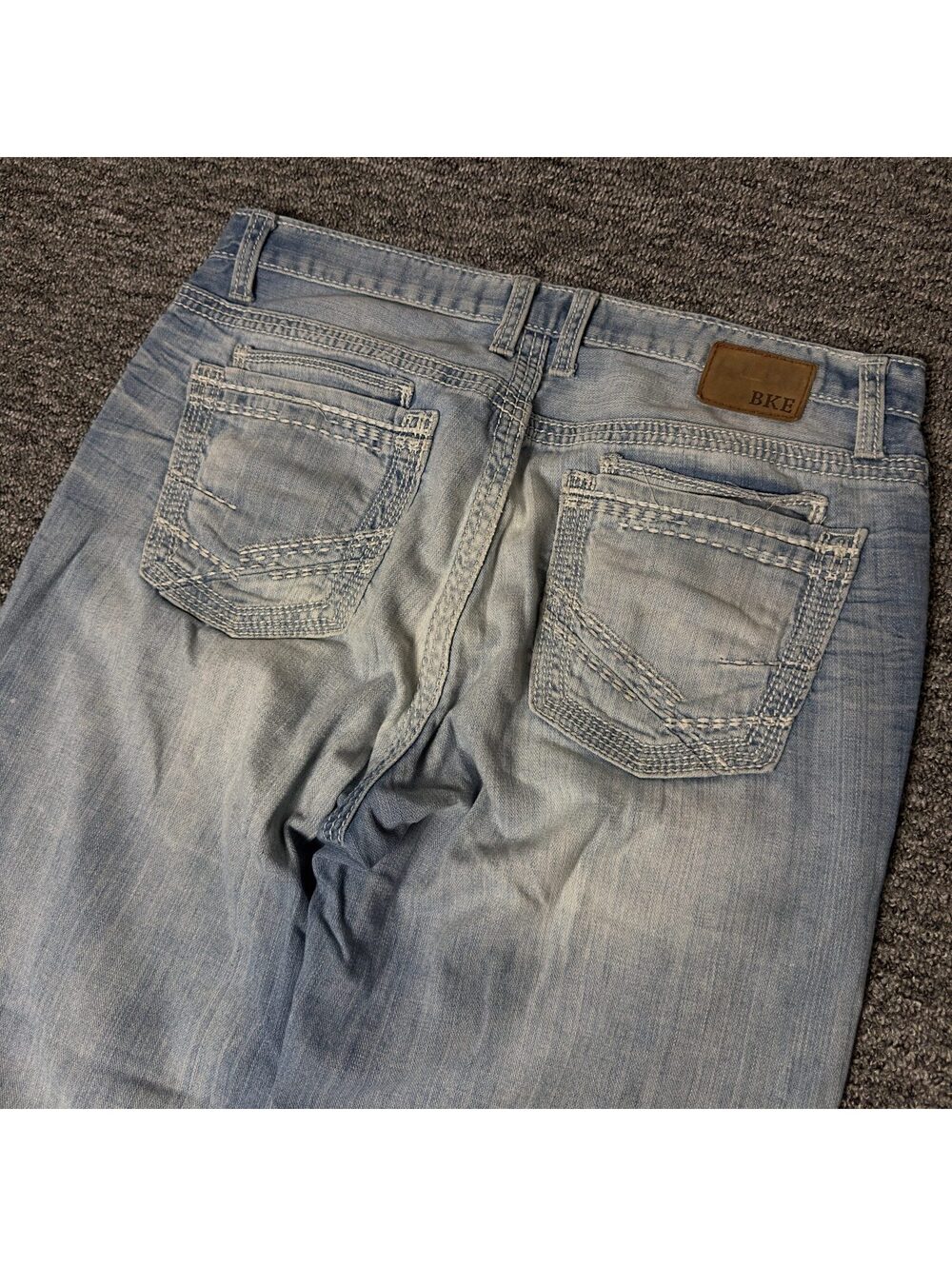 BKE Tyler Bootcut Jeans Mens 36S Light Wash Western Y2K
